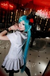 aqua_hair cosplay dress hatsune_miku tachibana_sakura thighhighs twintails vocaloid rating:Safe score:0 user:pixymisa