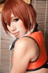 ahoge blazblue cosplay croptop makoto_nanaya multi-colored_hair non_(ii) squirrel_ears rating:Safe score:2 user:nil!