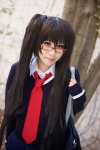 cosplay glasses hatsune_miku monochro_blue_sky_(vocaloid) pleated_skirt ryo school_uniform skirt sweater tie twintails vocaloid rating:Safe score:3 user:xkaras