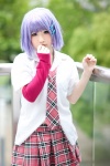 blouse blue_hair cosplay ema hair_clips mm! pleated_skirt school_uniform skirt tie yuuno_arashiko rating:Safe score:0 user:nil!