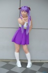 cheerleader_uniform cosplay dress hair_ribbons hiiragi_kagami kneesocks lucky_star misaki purple_hair twintails rating:Safe score:0 user:nil!