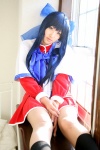 blue_hair cosplay hairbow kanon_(series) kawasumi_mai kneesocks saya school_uniform rating:Safe score:0 user:nil!