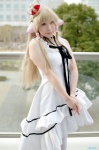 blonde_hair chii_(chobits) chobits cosplay crown dress saki thighhighs twintails rating:Safe score:0 user:nil!