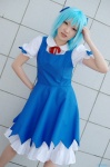 blouse blue_hair cirno cosplay hairbow jumper manyu touhou rating:Safe score:0 user:nil!
