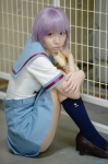 cosplay kneesocks miyuu nagato_yuki pleated_skirt purple_hair sailor_uniform school_uniform skirt suzumiya_haruhi_no_yuuutsu rating:Safe score:1 user:nil!