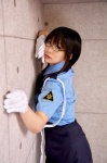 blouse chiyoko_5 chocoball costume glasses gloves miniskirt police_uniform policewoman skirt tie twin_braids rating:Safe score:1 user:nil!