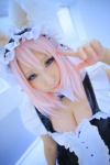 animal_ears bunny_ears cleavage cosplay dress headphones nitro_super_sonic pink_hair saku super_soniko rating:Safe score:0 user:nil!