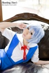 ayanami_rei blue_hair cosplay jumper neon_genesis_evangelion sailor_uniform saku school_uniform white_end_type_zero rating:Safe score:0 user:nil!