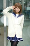 anegasaki_nene cardigan cosplay love_plus pantyhose pleated_skirt rinami sailor_uniform school_uniform skirt rating:Safe score:3 user:nil!