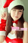 dress fingerless_gloves gloves lin_ketong santa_costume stocking_cap rating:Safe score:1 user:nil!