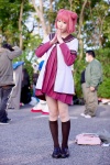 akaza_akari cosplay dress hair_buns hinata_(ii) jacket kneesocks pink_hair yuruyuri rating:Safe score:2 user:pixymisa