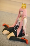 cosplay crown dress kneesocks megurine_luka necklace pantyhose pink_hair sheer_legwear shirato_miyuki vocaloid rating:Safe score:1 user:pixymisa