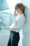 blonde_hair cosplay crossplay death_note kabo shirt trousers yagami_light rating:Safe score:0 user:pixymisa