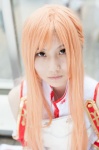 asuna asuna_(sao) blonde_hair blouse cosplay detached_sleeves sword_art_online rating:Safe score:0 user:pixymisa