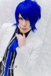 blazer blue_eyes blue_hair cosplay crossplay kaito keito_(ii) shirt tie vocaloid rating:Safe score:0 user:pixymisa