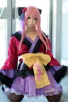bow cosplay flower hairbow kimono megurine_luka mizuno pantyhose pink_hair tiered_skirt vocaloid rating:Safe score:1 user:pixymisa