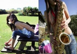 alto_saxophone cleavage instrument jeans saxophone topless two_627 watanabe_izumi rating:Questionable score:1 user:nil!