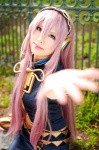 cosplay default_costume headset megurine_luka pink_hair saotome_kanata skirt vest vocaloid rating:Safe score:2 user:nil!