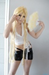 benten blonde_hair cigarette cosplay fan halter_top shorts touru zone-00 rating:Safe score:1 user:nil!