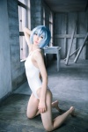 ayanami_rei barefoot blue_hair cosplay mike neon_genesis_evangelion one-piece_swimsuit rebuild_of_evangelion swimsuit rating:Safe score:1 user:nil!