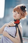 choker cosplay dress makiron meiko orange_hair venomania_kou_no_kyouki_(vocaloid) vocaloid rating:Safe score:1 user:nil!