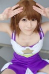 cheerleader_uniform cleavage cosplay dress kasukabe_misao kneesocks lucky_star mimi rating:Safe score:1 user:nil!