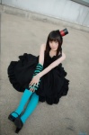 akiyama_mio cosplay dress kamishiro_hana k-on! one_elbow_glove pantyhose striped top_hat rating:Safe score:0 user:nil!