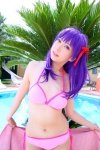 bikini cosplay fate/series fate/stay_night hair_ribbons matou_sakura pool purple_hair sachi_budou side-tie_bikini swimsuit rating:Safe score:1 user:nil!