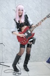 boots choker cosplay fishnet_stockings garter_straps guitar headphones jacket nakko nitro_super_sonic panties pink_hair shorts super_soniko thighhighs tubetop rating:Safe score:0 user:pixymisa