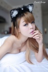 animal_ears bed cat_ears cleavage topless viki_(ii) xiuren_030 rating:Questionable score:0 user:nil!