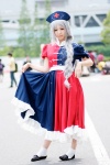 ankle_socks braid cosplay dress hat makiron silver_hair skirt skirt_lift touhou yagokoro_eirin rating:Safe score:0 user:pixymisa