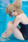 aisaka_taiga blonde_hair cosplay hair_buns koyomi pool school_swimsuit swimsuit toradora! wet rating:Safe score:2 user:nil!