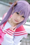 cosplay hairbows hiiragi_kagami lucky_star merino_moko pleated_skirt purple_hair sailor_uniform school_uniform skirt twintails rating:Safe score:1 user:nil!