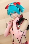 aqua_hair cosplay detached_sleeves dress elbow_gloves fingerless_gloves gloves hair_ribbons hatsune_miku headset keyholes project_diva twintails vocaloid wings world_is_mine_(vocaloid) yuri rating:Safe score:0 user:pixymisa