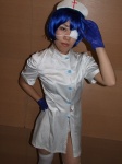 cosplay eyepatch gloves ikkitousen nurse nurse_cap nurse_uniform pantyhose ryomou_shimei sakura_marimo thighhighs rating:Safe score:0 user:nil!