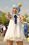 2channel amaguri_irufu bisuke-tan blue_hair cosplay dress sleeveless thighhighs twin_braids rating:Safe score:0 user:pixymisa