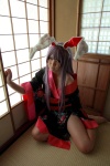 animal_ears barefoot bunny_ears cosplay enako purple_hair reisen_udongein_inaba robe touhou rating:Safe score:1 user:nil!