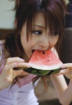 eating tanaka_reina tank_top watermelon rating:Safe score:0 user:nil!