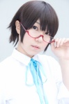 blouse cosplay glasses k-on! looking_over_glasses manabe_nodoka noko ribbon_tie school_uniform rating:Safe score:1 user:pixymisa