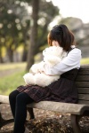 blouse hairband jumper shirayuki_himeno stuffed_animal teddy_bear thighhighs rating:Safe score:3 user:nil!