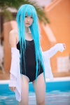 blouse blue_hair cosplay denpa_onna_to_seishun_otoko hiokichi one-piece_swimsuit open_clothes pool school_uniform swimsuit touwa_erio wet rating:Safe score:4 user:nil!