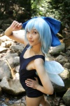 blue_hair cirno cosplay hairbow lenfried one-piece_swimsuit school_swimsuit swimsuit touhou wings rating:Safe score:0 user:nil!