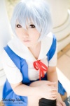 ayanami_rei blue_hair cosplay jumper kneesocks neon_genesis_evangelion sailor_uniform saku school_uniform white_end_type_zero rating:Safe score:0 user:nil!