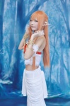 asuna_(sao) cosplay elf_ears halter_top nakko orange_hair skirt sword_art_online rating:Safe score:1 user:nil!