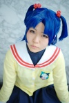 akimu blazer blue_hair clannad cosplay fujibayashi_kyou hair_ties pleated_skirt skirt sweater twintails rating:Safe score:0 user:pixymisa