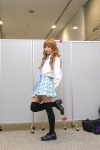 blonde_hair cosplay kareshi_kanojo_no_jijou miniskirt pleated_skirt school_uniform shibahime_tsubasa skirt thighhighs tie zero_inch rating:Safe score:0 user:nil!