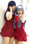 blouse blue_hair cosplay crucifix head_band jumper kannagi nagi school_uniform supika uriu zange rating:Safe score:1 user:nil!