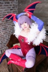 bodysuit boots cosplay detached_sleeves head_wings lilith_aensland pantyhose purple_hair tamashi_no_mayoigo vampire_(game) wings yuuki_sayo rating:Safe score:2 user:nil!