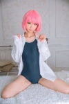 cosplay dress_shirt mike momo_velia_deviluke open_clothes pink_hair school_swimsuit shinkon_keikaku swimsuit to_love-ru rating:Safe score:0 user:nil!
