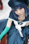 blue_hair book cape cosplay detached_sleeves dragon_quest_ix dress hat sage_(dragon_quest) scarf yukino_koro rating:Safe score:0 user:Kryzz